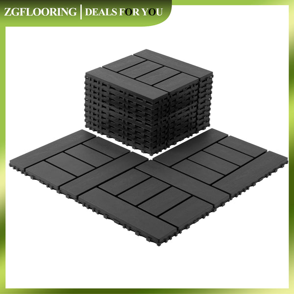 44 Pack Interlocking Deck Tile, Patio Deck Tiles,12x12in Square Waterproof Flooring Tiles All Weather Use, for Outdoor, Indoor, Poolside, Balcony, Backyard