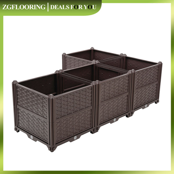 Raised Garden Bed Plastic Planters for Outdoor Plants Box Kits for Garden Patio Deck Balcony with Drainage Holes to Planting Flowers,Vegetables,Tomato and Herbs