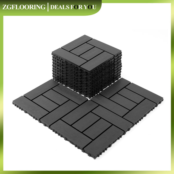 Interlocking Deck Tiles, 44 Pack , 12"x12" Waterproof Outdoor Flooring All Weather Use, Patio Floor Decking Tiles for Porch Poolside Balcony Backyard