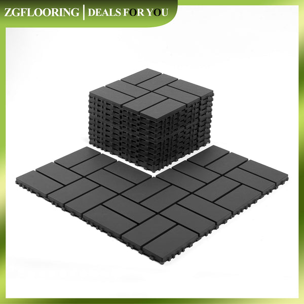 Interlocking Deck Tiles, 44 Pack , 12"x12" Waterproof Outdoor Flooring All Weather Use, Patio Floor Decking Tiles for Porch Poolside Balcony Backyard