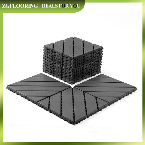 44 Pack Interlocking Deck Tile, Patio Deck Tiles,12x12in Square Waterproof Flooring Tiles All Weather Use, for Outdoor, Indoor, Poolside, Balcony, Backyard