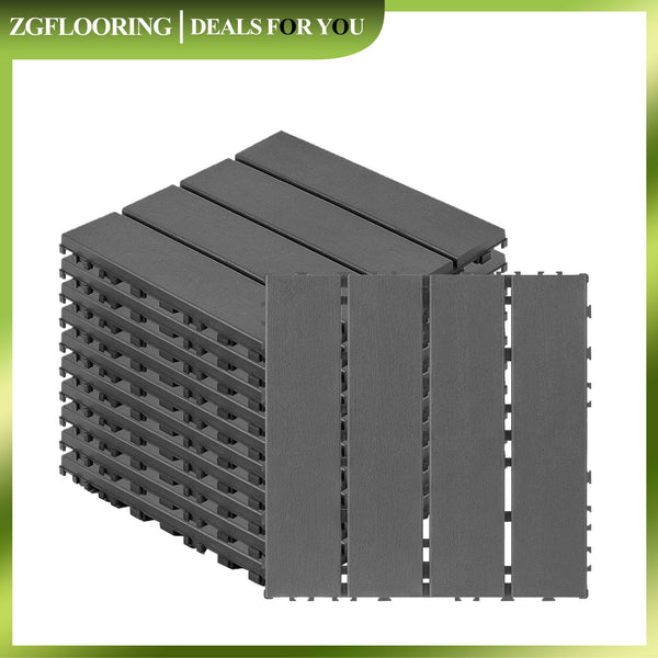 Interlocking Deck Tiles, 44 Pack , 12"x12" Waterproof Outdoor Flooring All Weather Use, Patio Floor Decking Tiles for Porch Poolside Balcony Backyard